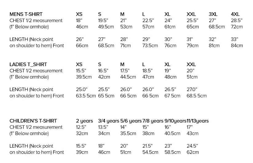 Sizes Sizes